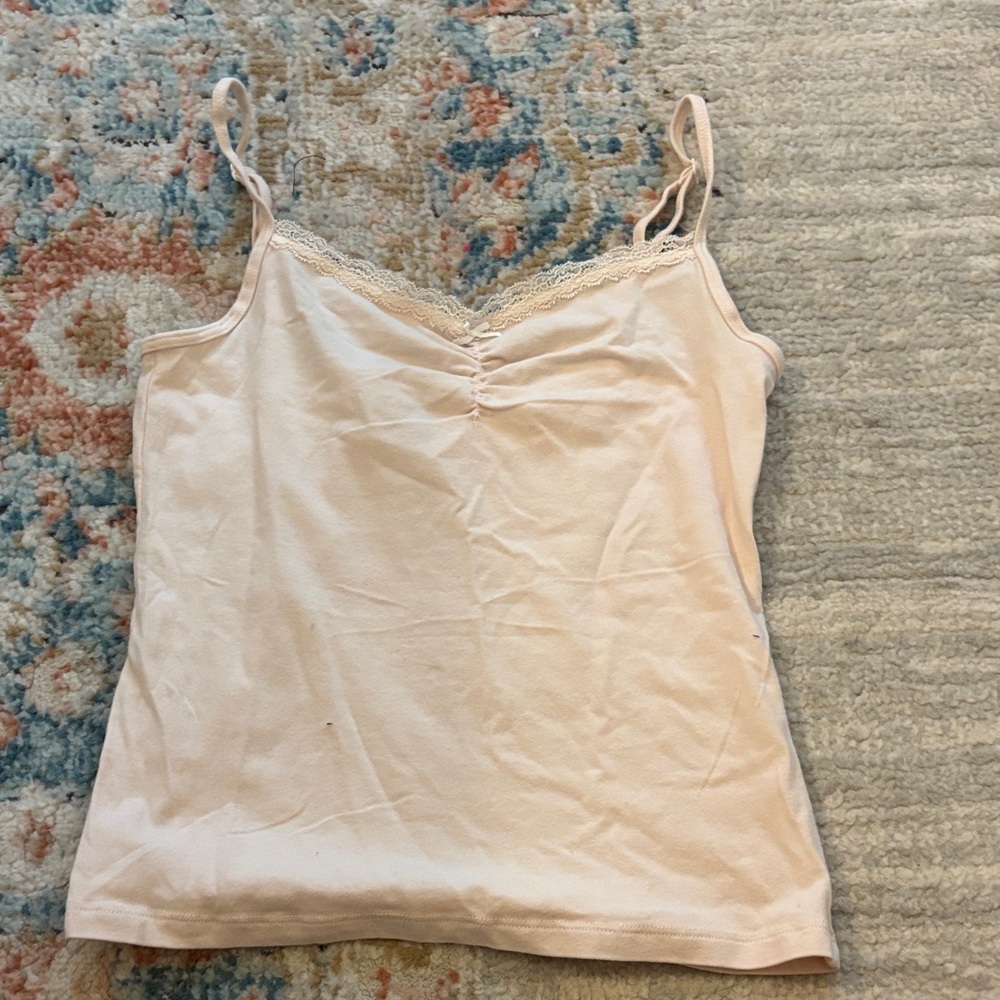 Brandy Melville Light Pink Lace V-Neck Camisole